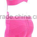 2015 Elastic Knitted Rayon HL Mini Sexy Hollow Out Bodycon Womne V Neck Bandage Dress Red Yellow thumbnail-3