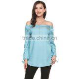 off Shoulder Top Women Fashion Blouse Shirts Only Ladies Blouse Design thumbnail-5