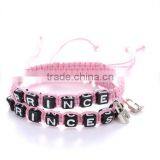 Prince & Princess Letter Charm Bracelets Diy Handmade Alphabet Charms Cord Bracelets With Adjustable Knotted thumbnail-3