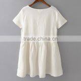 Simple Latest Children Dress Designs Girls Plain White Princess Party Dresses Baby Linen Clothing Wholesale thumbnail-2