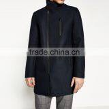 Mens Basic Slim Version Winter Jackets Chimney Collar Coat With Zipper thumbnail-2
