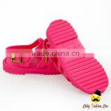 Children Summer Plain Dark Pink Soft Silicone Gladiator Little Girl Flattie Snadals Shoes thumbnail-4