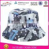 Black Cotton Woven Labels Chain Bucket Hat for Men thumbnail-4