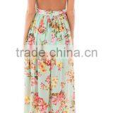 ShiJ 2017 Summer Latest Backless Floral Print Women Long Chiffon Maxi Dresses thumbnail-2