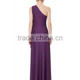 Fashion Sleeveless Dress Long Knitted Elegant One-Shoulder Off Purple Women Dress For OEM thumbnail-4