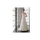 OEM A - Line Sweetheart Lace Applique Sweep Wedding Dresses With Trains / Bridal Gown thumbnail-1