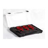 Red Stainless Steel Adjustable HSS Bimetal Hole Saw Set With Plastic Case