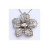 S925 Necklace, CZ Necklace, Rhodium Plated Necklace thumbnail-2