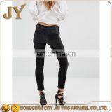 Jeans Wholesale Price Raw Cut Hem Jeans Skinny Fit Pants Women Trousers Make in China thumbnail-3