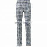 Wholesale Wool and Cotton Blend Women's High-waist Plaid Winter Pants thumbnail-2