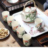 Bule and White Procelain Kung fu Tea Set thumbnail-1