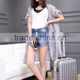 women denim raw cut ripped jeans shorts