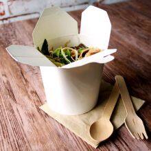 Noodle Paper Boxes -Kraft Cardboard White Pasta Boxes With Folding Lid-Round Bottom Noodle Box thumbnail-4