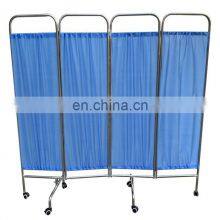 Portable Stainless Steel Frame 4 Folding Partition Ward Screen for Hospital thumbnail-2