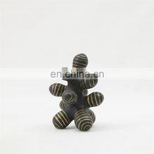 Luxury Nordic Handmade Textured Black Gold Home Accessories Bedroom Sculpture thumbnail-2