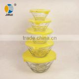 5 pcs bowl set with yellow plastic lid