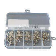 Best Selling 70pcs/box Round Bent Triple Artificial Lure Fishhooks Set With Box thumbnail-1