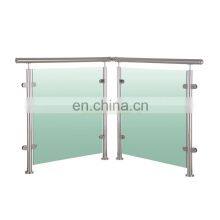 Balcony Tempered Bannisters Post Balustrade Stainless Steel Glass Banister Railing thumbnail-2