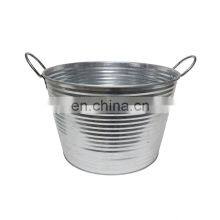 High Quality Stainless Steel Inflatable Hammered Table Beer Rattan Double Wall Tin Wine Ice Bucket thumbnail-2