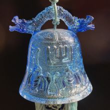 Traditional Double Mini Side Gautam Buddha Amber Glass Car Mirror Hanging Pendant