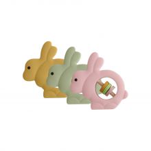 Cute Rabbit Wood Silicone Baby Teether Toys