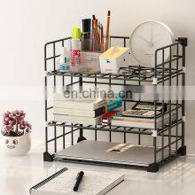 Wholesale Book Shelf Modern Rack Children Bookshelves Kids Desktop Tabletop Iron Bookshelf thumbnail-1