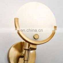Modern Luxury Wall Lamp For Indoor Bedroom Hotel Room Brass Alabaster Sconce Wall Light thumbnail-4