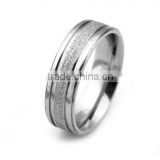 Men's Fashion Trend Matte Finished Silver Tone Beveled Edge Ring, Fashion Titanium Ring For Men