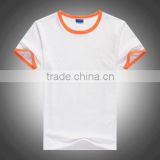 Bulk in Stock,Sublimation Blank color edging T shirt,Cotton ,low Price,small MOQ,S-XXXL size