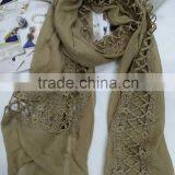 2016 Newest Fashion Casual Hollow Out Embroidery Lace Scarf Women Hijab Quality Choice thumbnail-5