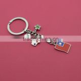 Hot sale metal national flag keychain New promotional products alloy keychain Customized moslem Burma national flag keychain