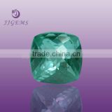 synthetic glass gems cushion precious stones emerald green