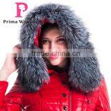 New Design Winter Women Short Coachman Leather Jacket With Brown Fox Hat Overcoat thumbnail-6