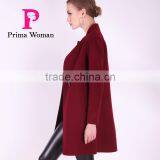 Spring Fashion Lapel Women Medium Length Slim Fit Wool Coat thumbnail-4
