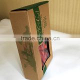 Exquisite custom order kraft paper food box for strawberry gift packaging with clear window