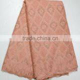 Latest Lace 2015 Embroidered Cotton Voile Fabric Royal Blue Swiss Cotton Lace Fabric thumbnail-5