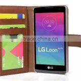 2015 hot sale pu leather case from china for LG Leon with card slot