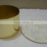 Copper & Brass Canisters or Jars With Marble Lid thumbnail-4