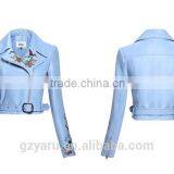 Latest Fashionable Ladies Embroidered Real Leather Jackets Short Wool Coat Girlfriends Best Gifts thumbnail-3