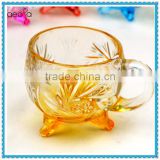 Colored Drinking Mug Round Shape Glass Cup with Handle and Stand                        
                                                Quality Choice