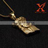 Stainless Steel Gold Plating Jesus Face Head Pendant Charms Men Jewelery thumbnail-3