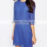 Women's Fashion Designer One Piece Dress, Latest Dress Designs for Ladies Blue Colour Dress thumbnail-2