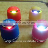 Led flashing wireless protable bluetooth FM speaker with hand-free call function support TF card micro USB
