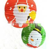 Snowman and Father Christmas paper accordion lanterns paper haning balls for Holiday party decor