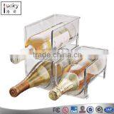 Acrylic transparent rectangle wine display case high quality liquor bottle holder display stand