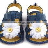 XIAOLIUBAO Beautiful Flower Design Denim Material Soft Sole Baby Girl Sandals Shoes thumbnail-4