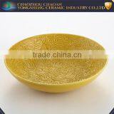 Manufacturer Yellow Round Decorative Flower Ceramic Fruit Plate thumbnail-2