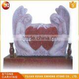 White Marble Double Heart Shaped Headstone Tombstone for Urn thumbnail-2