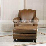 high quality genuine leather sofa, comfortable one seat sofa, good looking chesterfield sofa B48097
