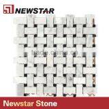 Natural Basketwave White Marble Carrara Mosaic for Wall Decoration thumbnail-1